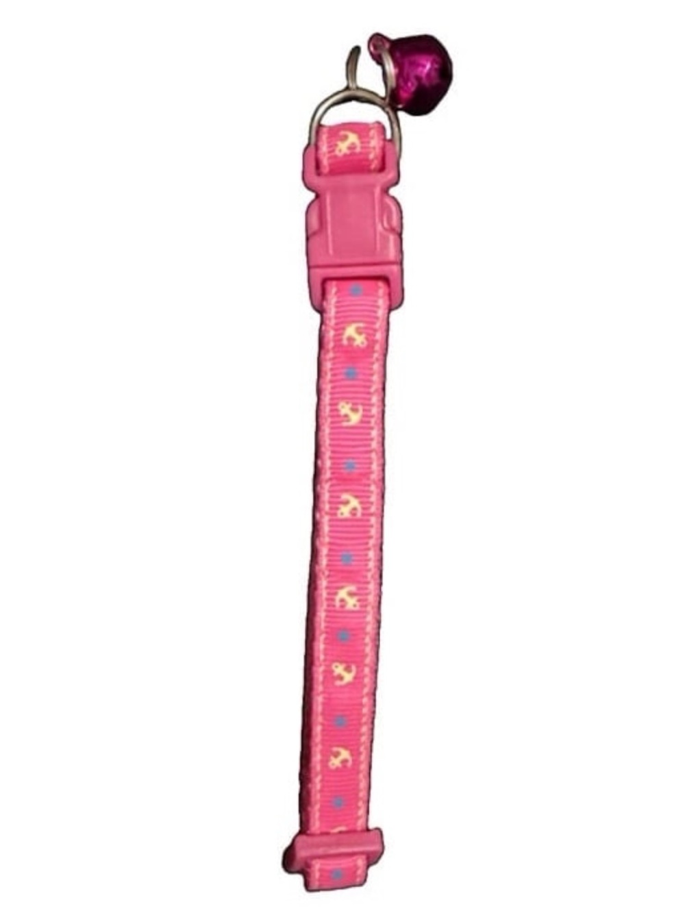 Pink Pet Collar w/Bell Anchor Design SM-MD Pets Adjustable NEW